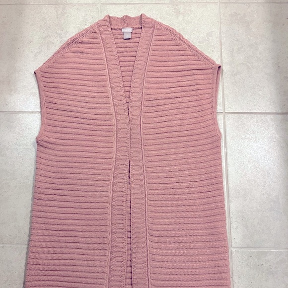 Chicos light pink sparkle sloped shoulder vest - Picture 1 of 3